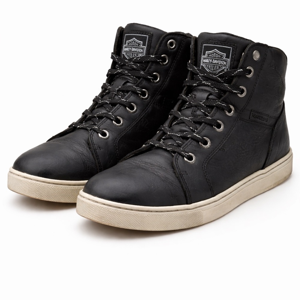 Harley-Davidson Black Leather Waterproof High-Top Boots | Men’s 10